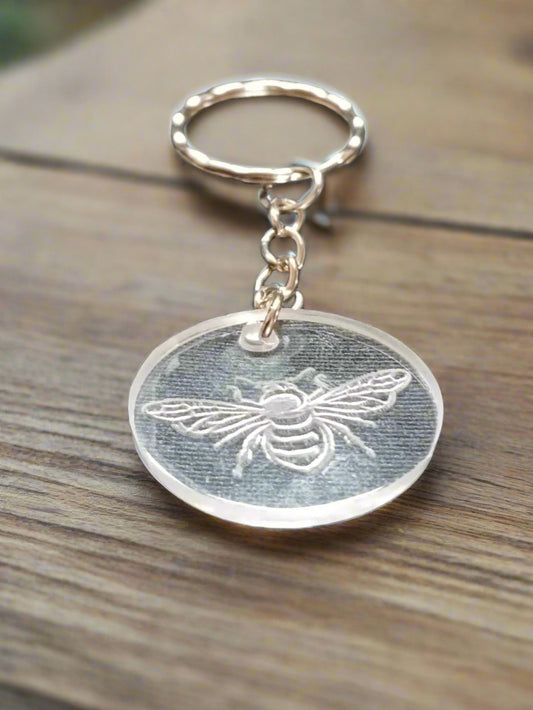 Clear Honeybee Keyring